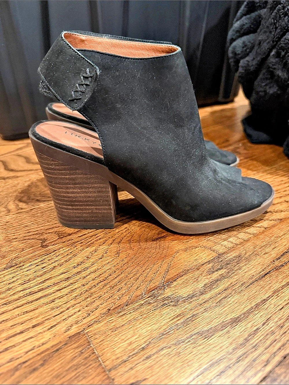 Lucky Brand Slingback Block Heel Shooties Black